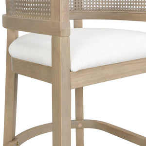English Elm Christopher Knight Home® - Wood Upholstered Arm Bar Stools Set Of 2 - Beige & Walnut Finish, Perfect For Cozy Kitchen Spaces! N771P265581A