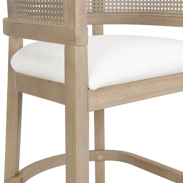 English Elm Christopher Knight Home® - Wood Upholstered Arm Bar Stools Set Of 2 - Beige & Walnut Finish, Perfect For Cozy Kitchen Spaces! N771P265581A
