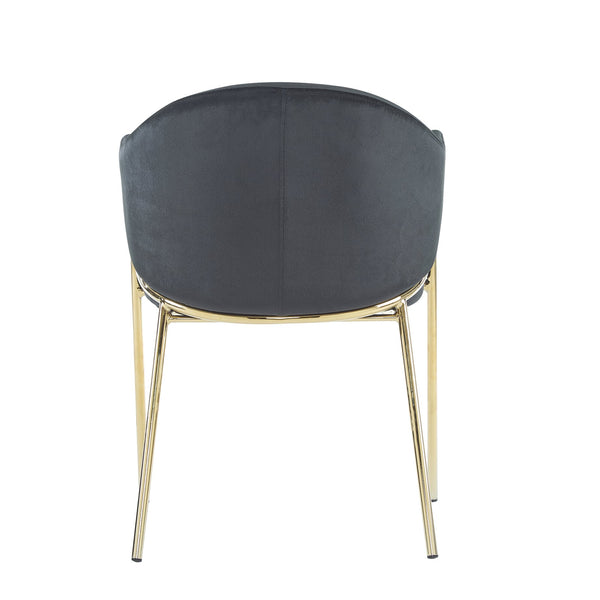 English Elm Christopher Knight Home® - Modern Velvet Upholstered Dining Chair with Plush Velvet Seat and Sleek Metallic Frame for Comfort Black,Gold 32.25 L x 23.75 W x 21.25 H N776P224512B