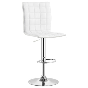 English Elm Ashbury White Upholstered Adjustable Bar Stool Set of 2 — Sleek Leatherette, Crystal Hardware, Modern Comfort B062P344904