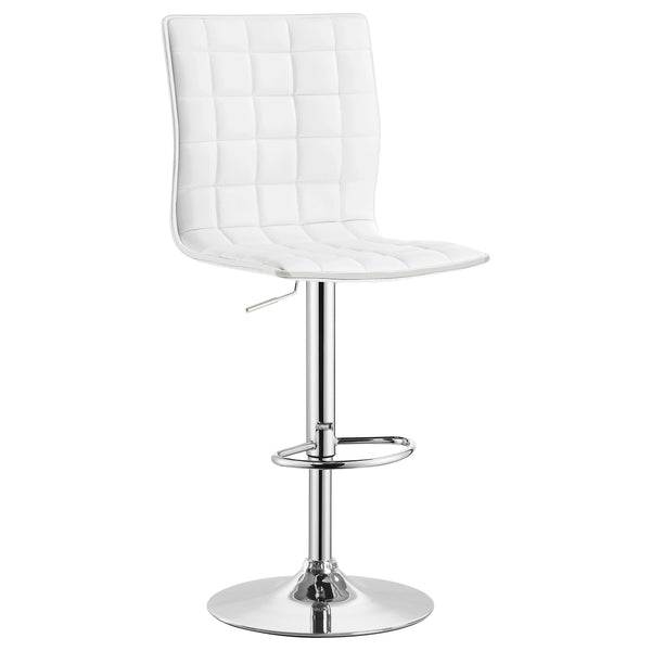 English Elm Ashbury White Upholstered Adjustable Bar Stool Set of 2 — Sleek Leatherette, Crystal Hardware, Modern Comfort B062P344904