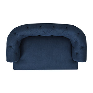 English Elm Jennifer Taylor Home - Kiki Chesterfield Dog Sofa Bed with Tufted Rolled Back, Plush Dual Foam Comfort, Durable Velvet (37") Blue B2719P238246