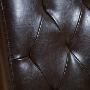 English Elm Christopher Knight Home® - ANGELO Chocolate Tufted Dining Chairs Set of 2 — Buttonless Diamond Stitch Upholstered PU, No Assembly 52600.00PUCBRN