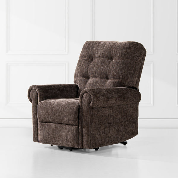 English Elm Jennifer Taylor Home - Irwin Power Lift Recliner Chair with Overstuffed Comfort, Smooth Lift Assist & Full Recline Support Brown B2719P238502
