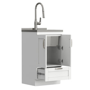 English Elm Darwin Stainless Steel Utility Sink with Shaker Cabinet for Laundry and Garage B136P427210