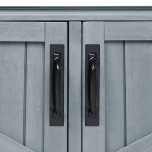 English Elm K&K 53.3" Outdoor Kitchen Island with 1.2" Stainless Top, Spacious Storage, Raised Shelf, Wheels Grey+Blue N707P250628G