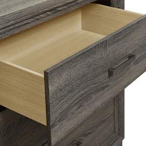 English Elm Funston Brown Oak 6-Drawer Dresser - Stylish Storage Solution For Modern Bedrooms & Decor Accents B062P375572