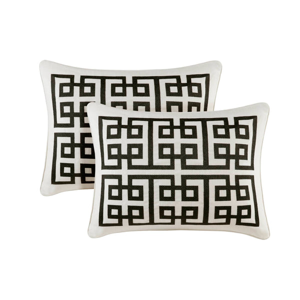 English Elm 8 Queen Jacquard Oversized Duvet Comforter Set with Euro Shams, Decorative Pillows, Plush Polyester fills Multicolor 22.83 L x 18.9 W x 16.14 H B035P319229