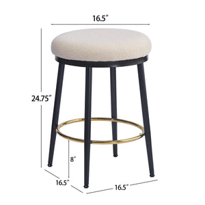 English Elm Christopher Knight Home® - 24.75'' Modern Backless Counter Stools Set Of 4 – Plush Velvet Seats, Sturdy Iron Frame, Gold Footrest N780P189729W-2