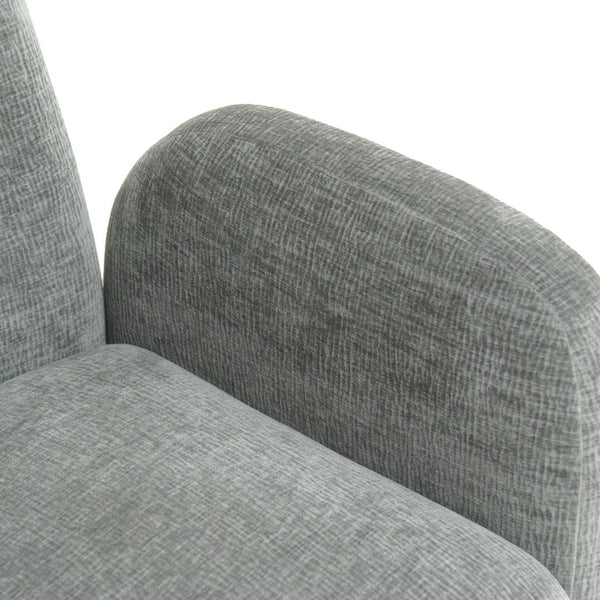 English Elm 360° 360 Swivel Accent Chair Plush Chenille Upholstered Circular Seat for Living Room Office Dark Grey W2901P463495