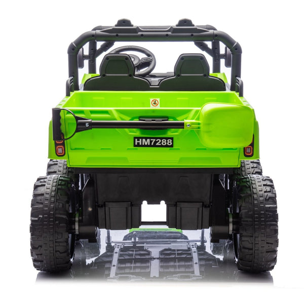 English Elm 24v Two Seat Kids Electric Dump Truck Six Wheel 4wd Utv with Parental Remote Green W1578P268992