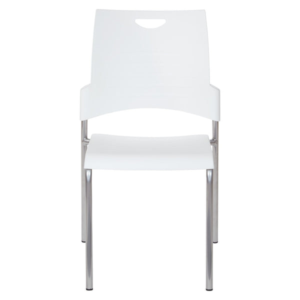OSP Home Furnishings Straight Leg Stackable Office Chair Polyurethane Seat Modern Frame Ships Assembled STC8300C28-11