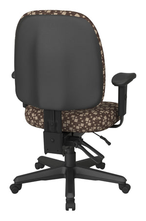 OSP Home Furnishings Ergonomics Chair Adjustable Lumbar Support Seat for Productive Home Office Comfort Walnut 43808-K110