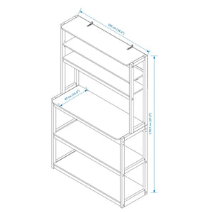 English Elm 39.37" 5-Tier Bakers Rack for Kitchen with Spacious Shelves, Durable Particle Board, Coffee Bar Stand Brown+White W1412P230434