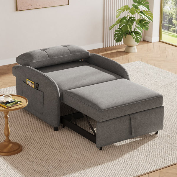 English Elm Christopher Knight Home® - (Old 3-in-1 Convertible Sleeper Sofa Bed with Pillow & Pocket, Compact Loveseat with Pull-Out Bed and Wheels Grey N765P34284849G
