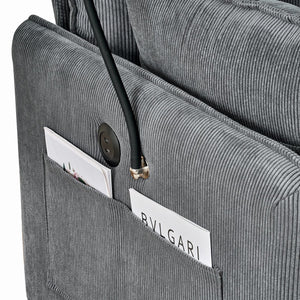 English Elm 55" Oversized Chaise Lounge Chair With Ottoman & Storage: Stylish Comfort For Small Spaces, Grey W3373P330165
