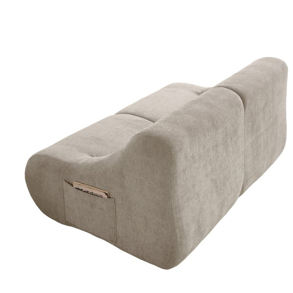 English Elm Shoes Chenille Memory Foam Loveseat Deep Seat Sofa for Apartments and Small Living Rooms Beige W668P381926