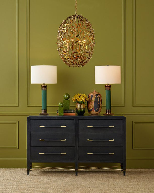 Currey & Company Secret Garden Gold Orb Chandelier - Elegant Biophilic Lighting With Handcrafted Crystal Accents Gold Crystal ,Wrought Iron 9000-1290-currey-company