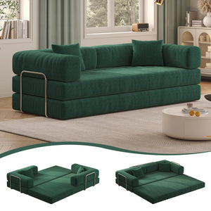English Elm 78.8Inch Modular Sectional Sofa Bed - Versatile Green Corduroy Furniture For Living Room & Bedroom W3147P278115