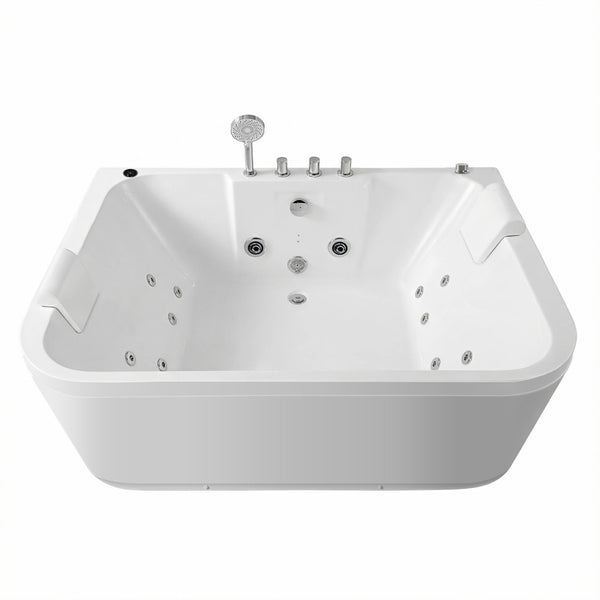 English Elm Korra Freestanding Acrylic Whirlpool Tub with 16 Jets Heater and Led Spa Lighting W5619P452427