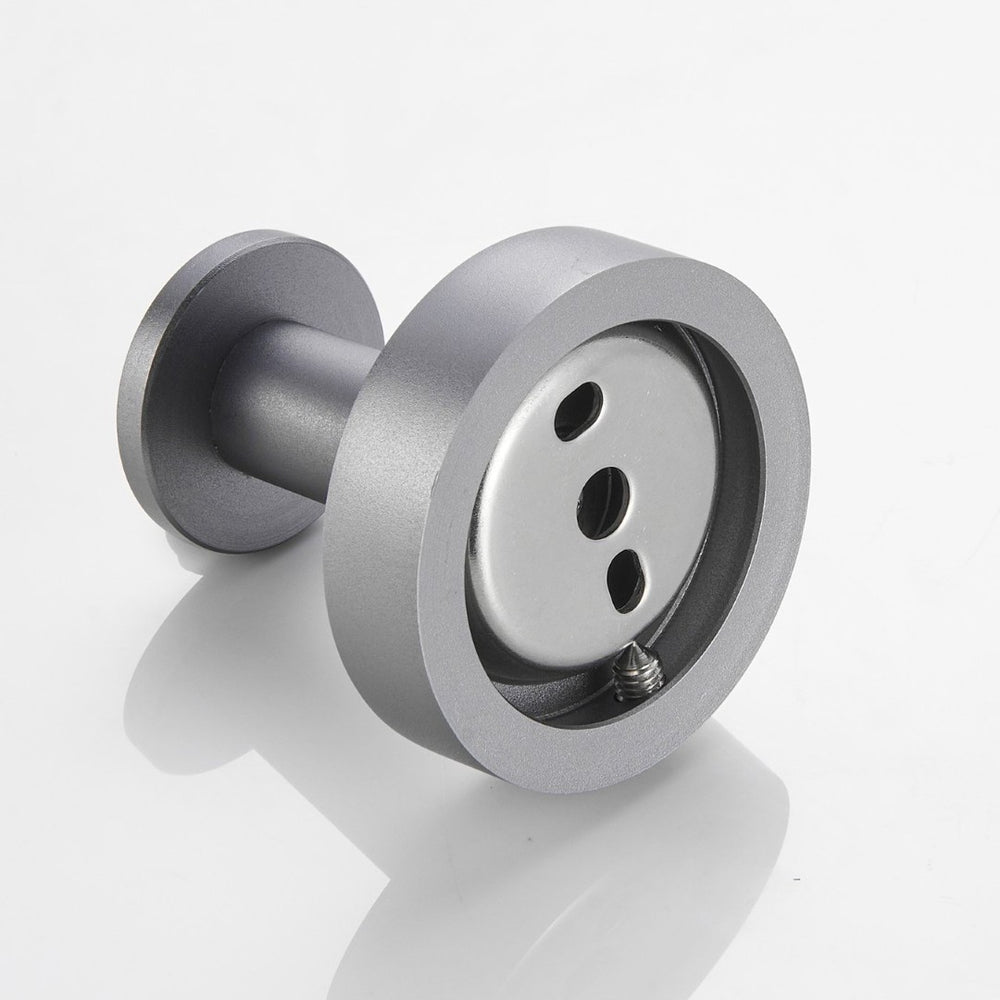 English Elm Round Base Wall Hanging Coat Hooks - Gun Grey Metal Towel Hooks, 2 Pack For Stylish Space-Saving Storage T3177P280085-GIGA