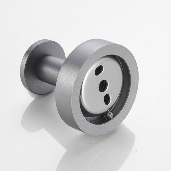 English Elm Round Base Wall Hanging Coat Hooks - Gun Grey Metal Towel Hooks, 2 Pack For Stylish Space-Saving Storage T3177P280085-GIGA