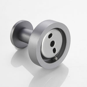 English Elm Round Base Wall Hooks - Modern Gun Grey Coat & Towel Hangers, 4-Pack For Entryway & Bedroom Storage T3177P280089-GIGA