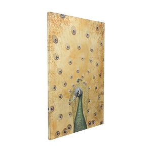 English Elm 30.7x46.5x1.4" Hand-painted Peacock Acrylic Canvas Art with Radiant Gold Textured Ground W2078P481778