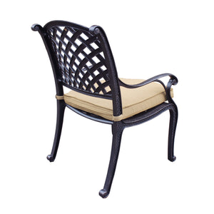 English Elm Cast Aluminum Arm Chair With Weather-Resistant Cushion For Elegant Indoor/Outdoor Dining Comfort B010P278351