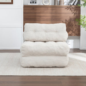 English Elm Folding Floor Sofa Bed Convertible Lounge Chair with Shredded Foam Fill for Bedroom Beige W2200P442793