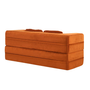 English Elm Large Plush Floor Sofa Foldable Foam Mattress with Pillows for Living Room Lounge W3612P440208