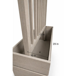 English Elm Terrace Tall Aluminum Divider Planter Warm Wood Tone Finish for Patios and Balconies Ash Brown B2755P462215
