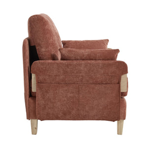 English Elm Foldable sofa bed recliner with three pillows, 3-in-1 convertible sleeper for small spaces, mid-century modern comfort Orange W395P290558