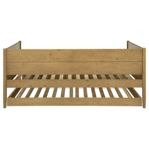 English Elm Stewart Twin Daybed With Trundle — Solid Natural Wood Frame, Warm Grain Finish, Space-Saving Guest Bed Setup B062S01300
