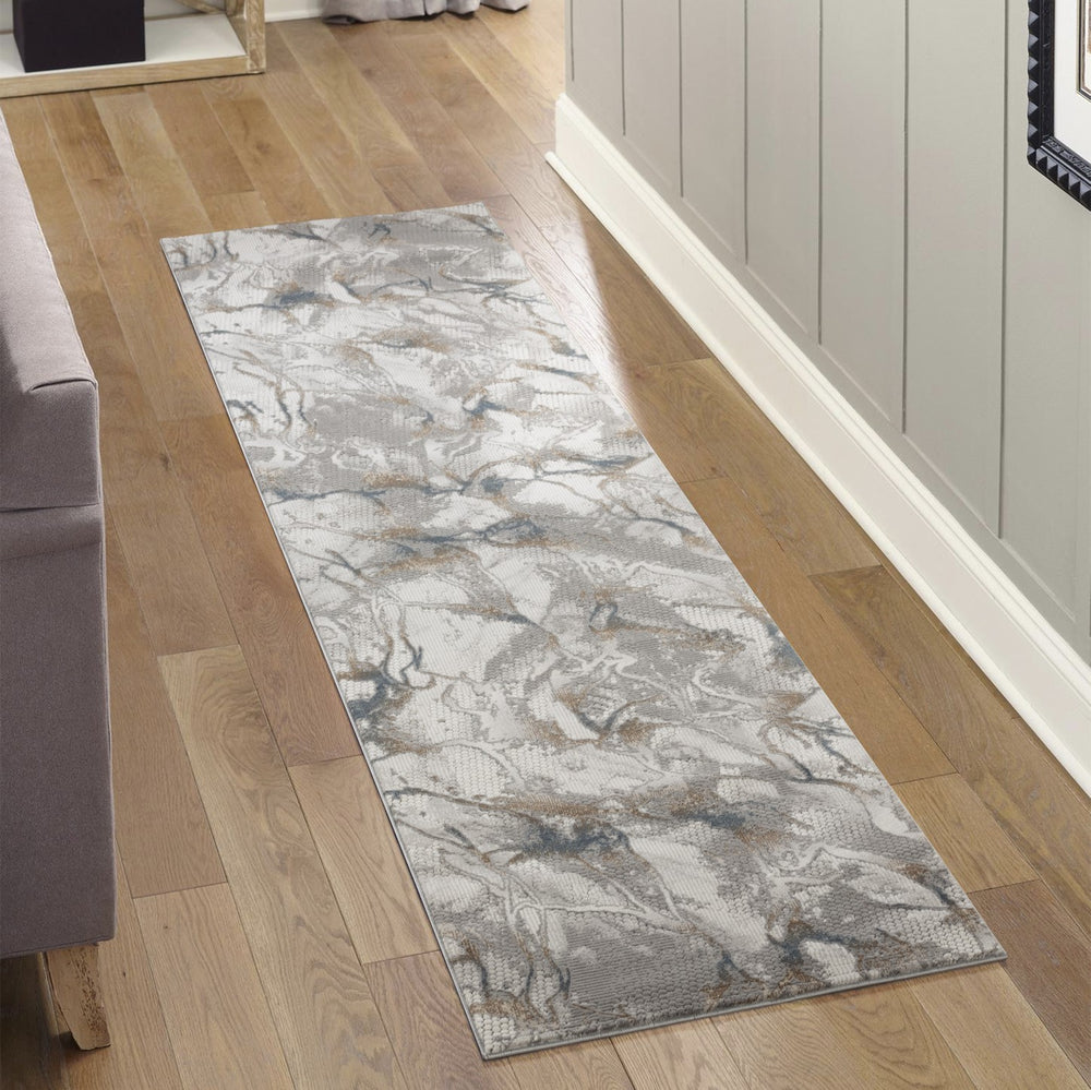English Elm Geometrix Gray Area Rug 2 Ft 7 In X 9 Ft 10 In - Stylish Durable Design For High-Traffic Spaces B186P316809