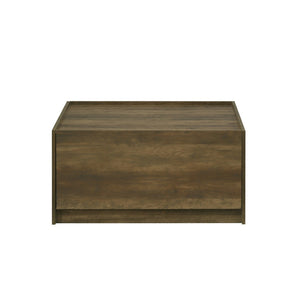 English Elm 31.5"w Square Oak Coffee Table with Dual Handleless Drawers for Modern Living Rooms B016P416190
