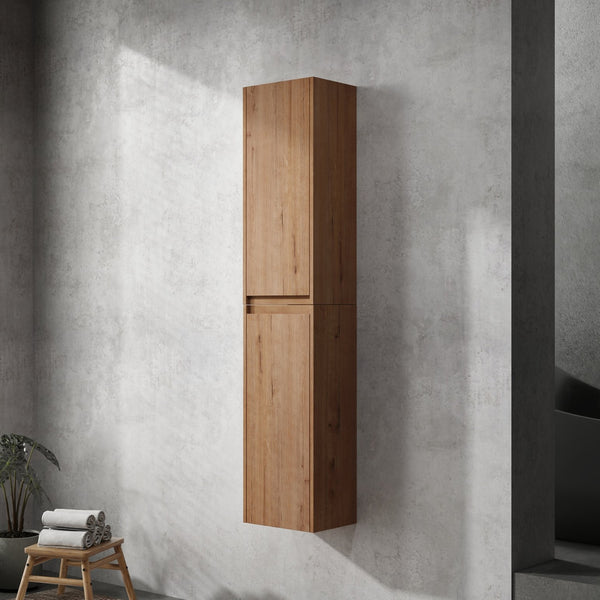 English Elm 12" Bathroom Side Cabinet - Sleek Wall-Mounted Organizer With Soft-Close Doors & Stylish Design W999S00216