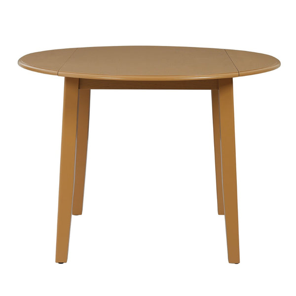 English Elm Extendable Round Dining Table Folding Mdf Top Rubberwood Legs Small Space Apartment Light Brown N752P405933A