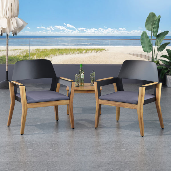 English Elm Christopher Knight Home® - SOHO Teak Club Chair Set of 2 - Acacia Wood Frames, Water-Resistant Cushions, Modern Industrial Outdoor Seating 67975.00DGRY