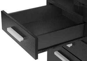 English Elm Computer Desk with Reversible Drawer Unit and Floating Top, 3-Drawer Storage, Modern Office Compact Workstation Black 52 L x 27 W x 8 H B2710P219901