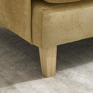 English Elm Foldable mid-century sleeper sofa bed recliner 3-in-1 convertible for small spaces with pillows and storage Mustard yellow W395P290559