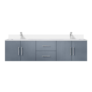 English Elm Dark Grey Double Bath Vanity 72" W x 22" D with Cultured Marble Top, Soft-Close Drawers, Faucet Set B2731P258698