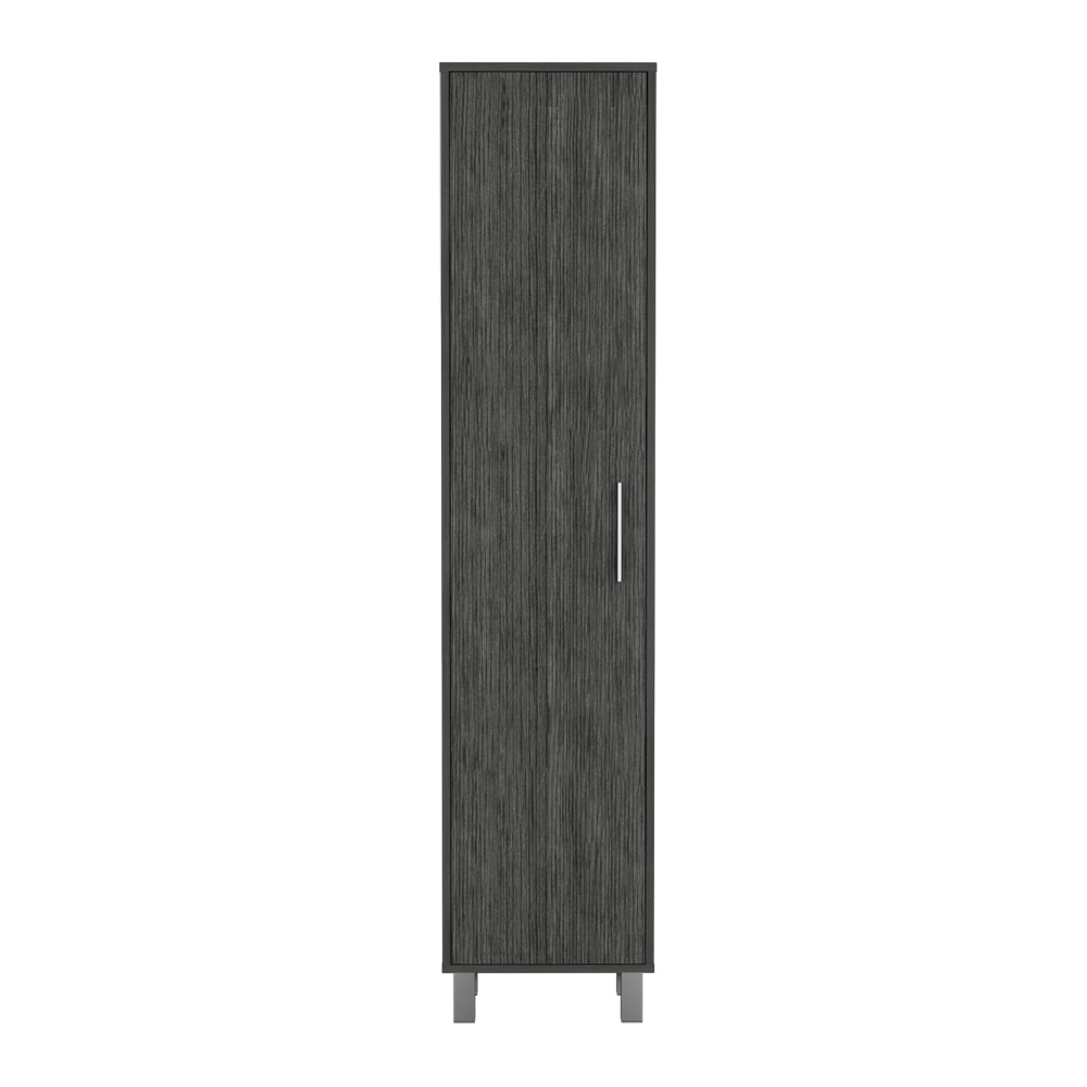 English Elm Storage Cabinet Buccan Smokey Oak Gray Laundry Organizer with Single Door & Five Shelves, Versatile Home Storage B092142829