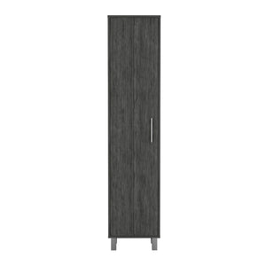 English Elm Storage Cabinet Buccan Smokey Oak Gray Laundry Organizer with Single Door & 5 Shelves, Versatile Home Storage B092142829