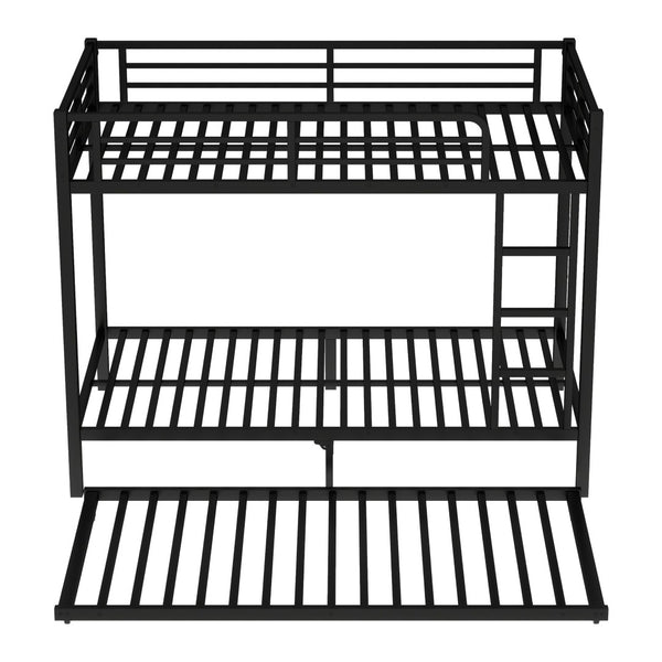 English Elm Twin Xl Metal Bunk Bed With Twin Trundle - Stylish Space-Saving Solution For Shared Rooms! W1580S00128-GIGA