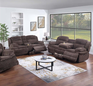 English Elm Living Room Reclining Sofa Set - 2Pc Manual Couch With Drop-Down Table, Cup Holders & Storage B011S01735