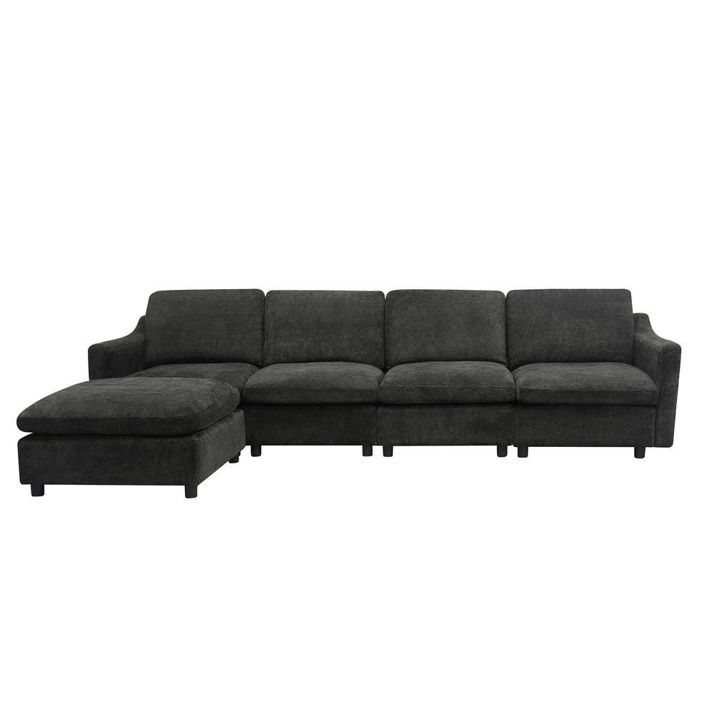 English Elm Modern Oversized Deep Seat Sectional Sofa with Reversible Chaise, Plush Loop Yarn, Memory Foam Comfort W1183S00012
