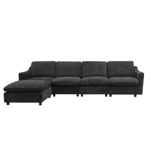 English Elm Modern Oversized Deep Seat Sectional Sofa with Reversible Chaise, Plush Loop Yarn, Memory Foam Comfort W1183S00012