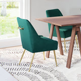 Maxine Dining Chair Green & Gold 109716 Zuo Modern