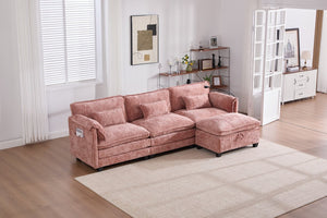 English Elm United Oversized 112" Modular Sectional Sofa Cloud Couch With Storage Ottoman, Usb Ports & Comfort Design W1568S00185-GIGA